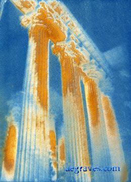 blue vandyke, vandyke over cyanotype, alternative process print by A.E. Graves