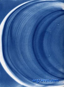 cyanotype photogram, alternative process print by A.E. Graves