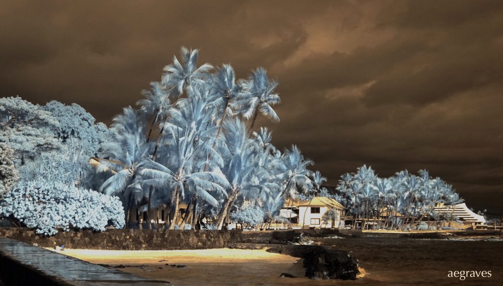 Scene in infrared in Kona, on the Big Island of Hawaii by A.E. Graves