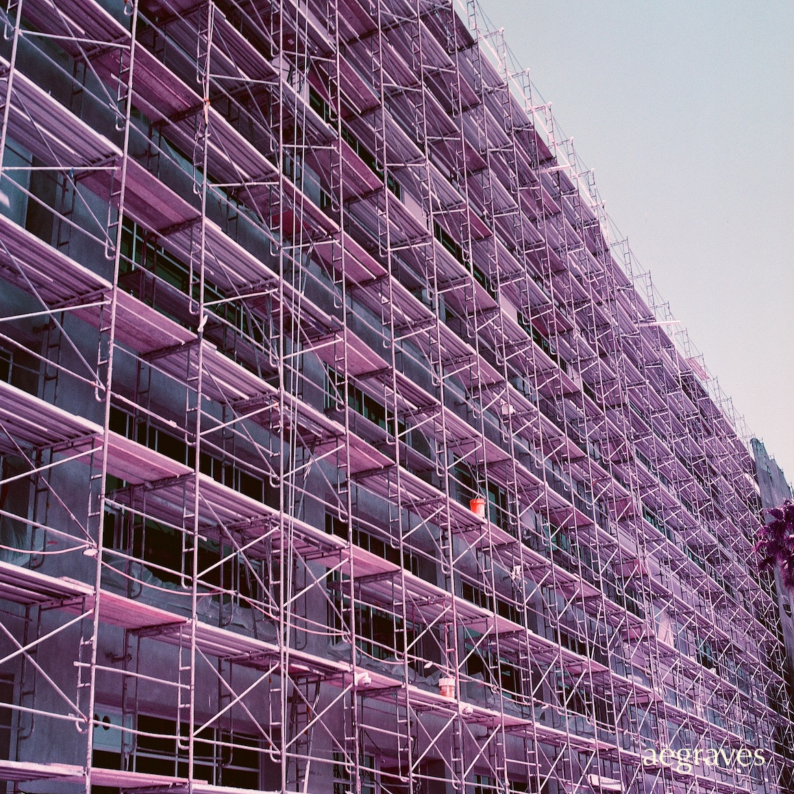 Purple image of scaffolding