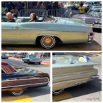 Classic American Car rear driver side details (pearl green, red/brown, pale slate green)