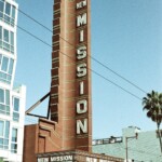 Marquee of the New Mission movie theater